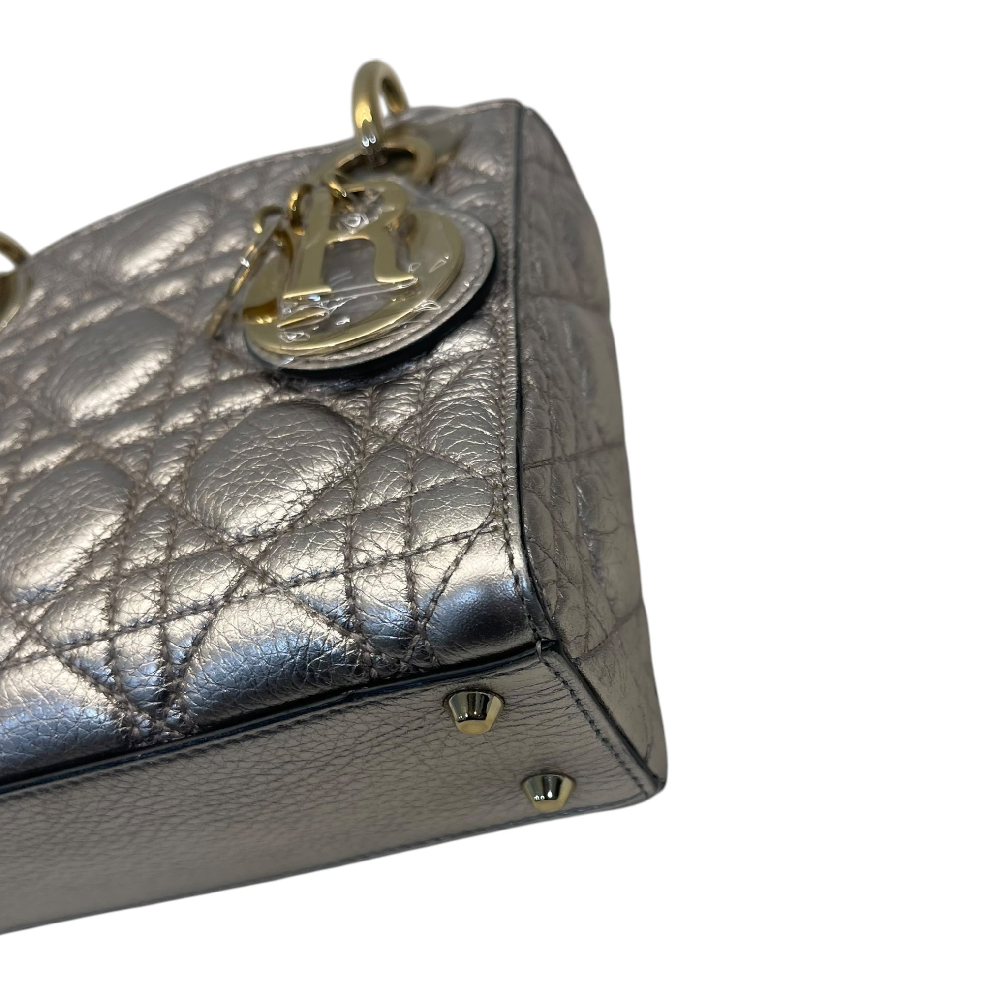 Christian Dior Mini Lady Dior Metallic Cannage Bag