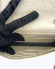 Gucci Cream Leather Interlocking G Flap Chain Clutch