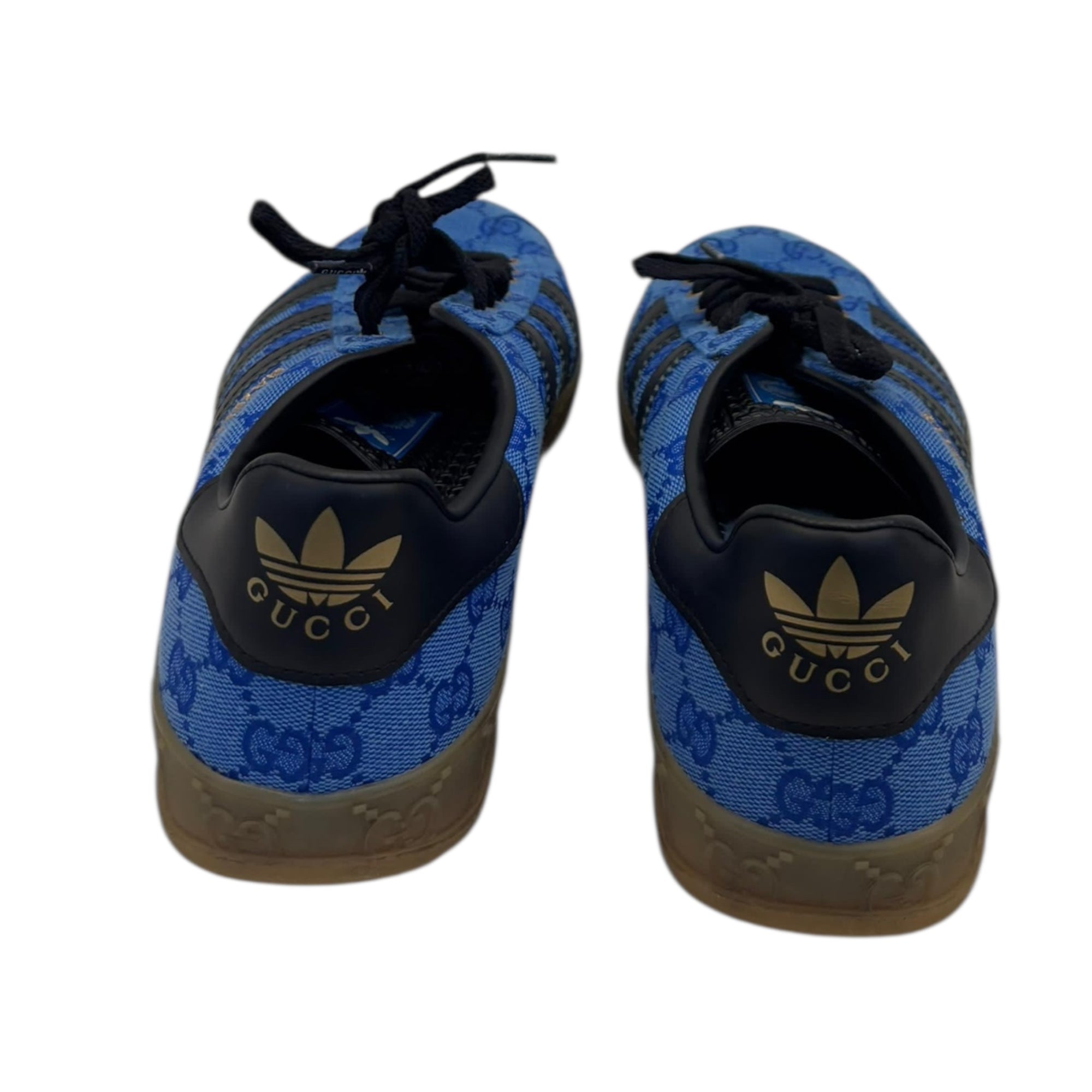 Gucci X Adidas Blue GG Canvas Gazelle Sneakers EU 42.5