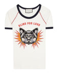 Gucci Cat Applique Blind For Love T-shirt