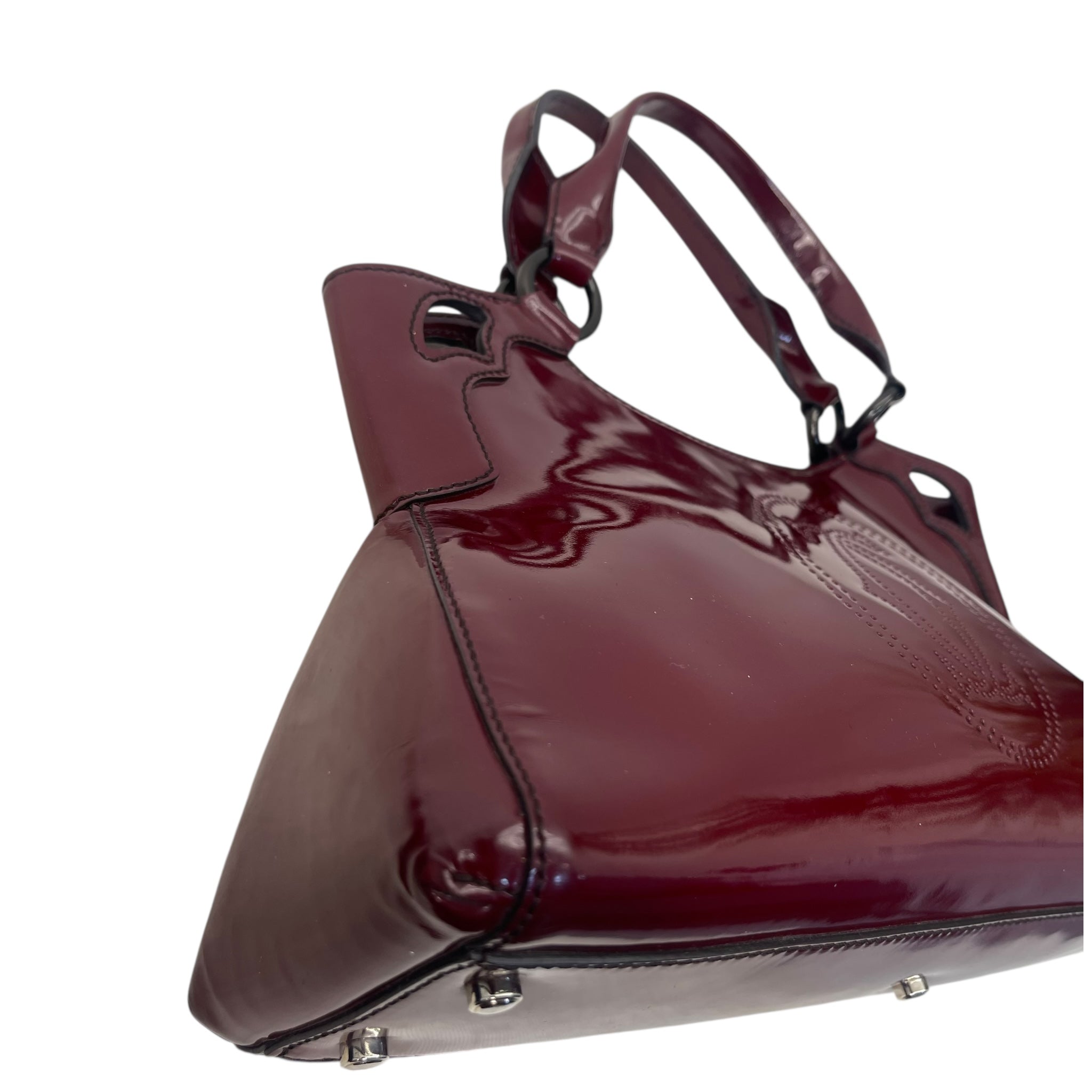 Cartier Dark Burgundy Patent Leather Small Marcello De Cartier Bag
