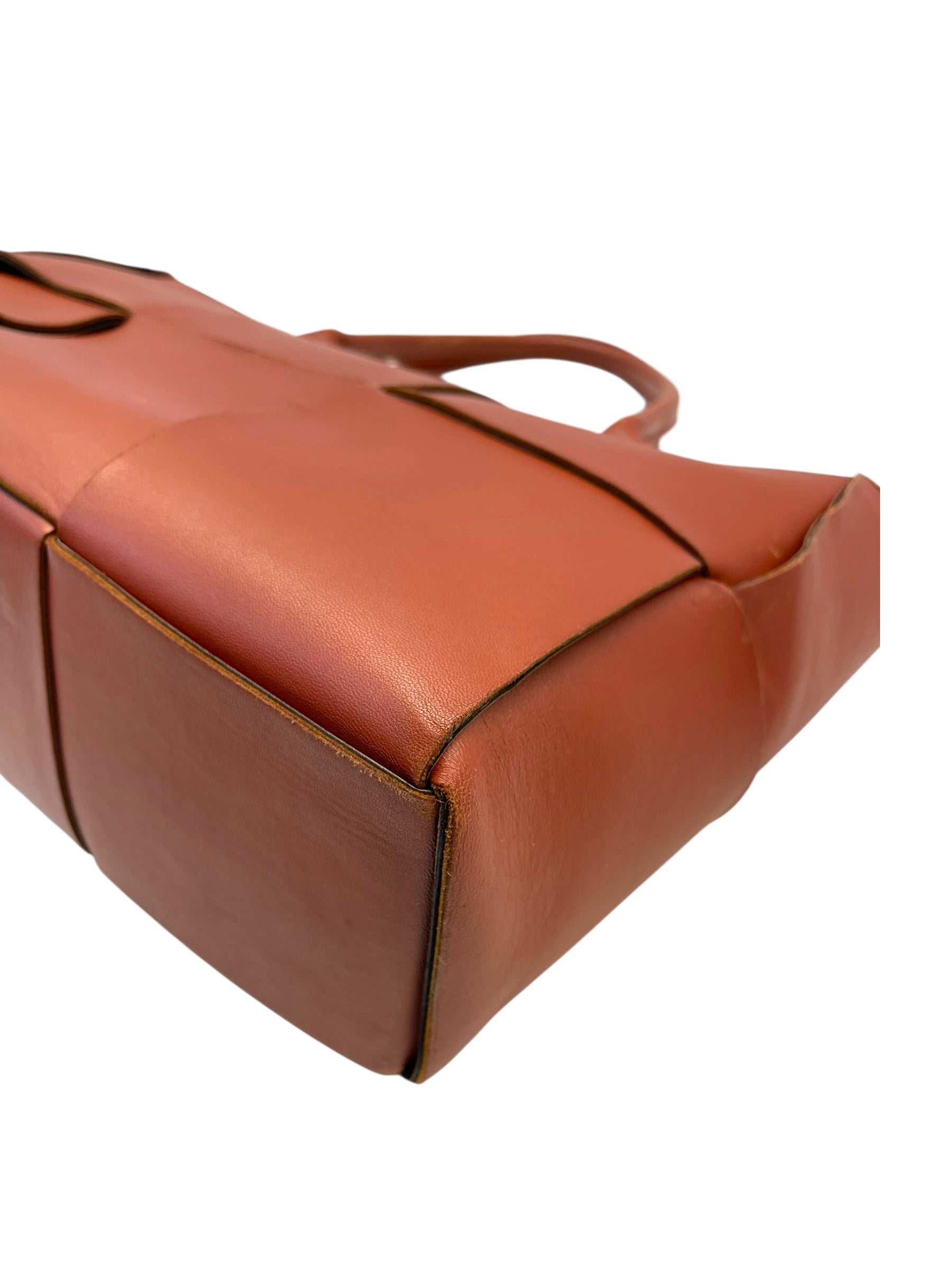 Bottega Veneta Rust Brown Leather Arco Tote Bag