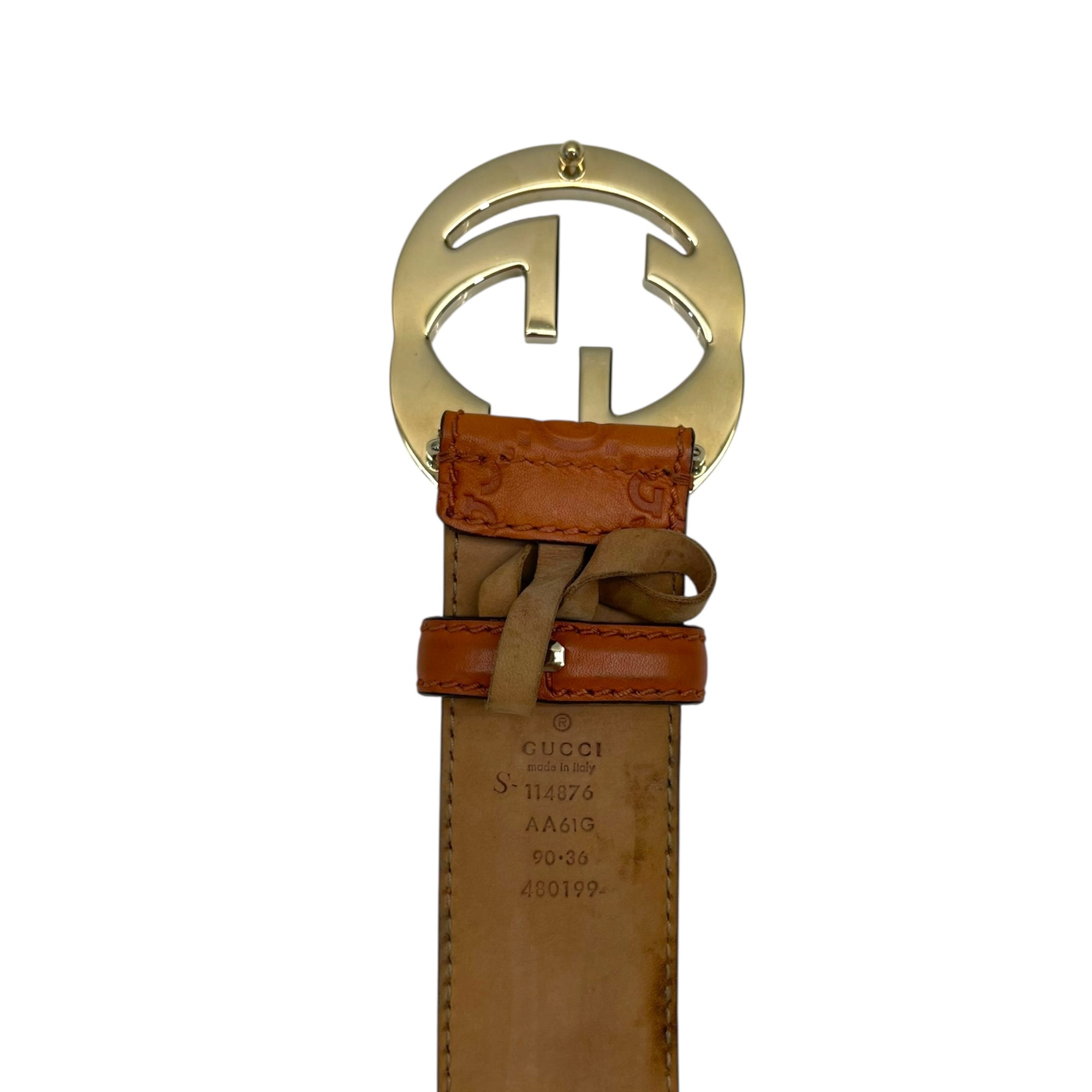 Gucci GG Marmount Reversible Belt in Brown Leather 90 cm