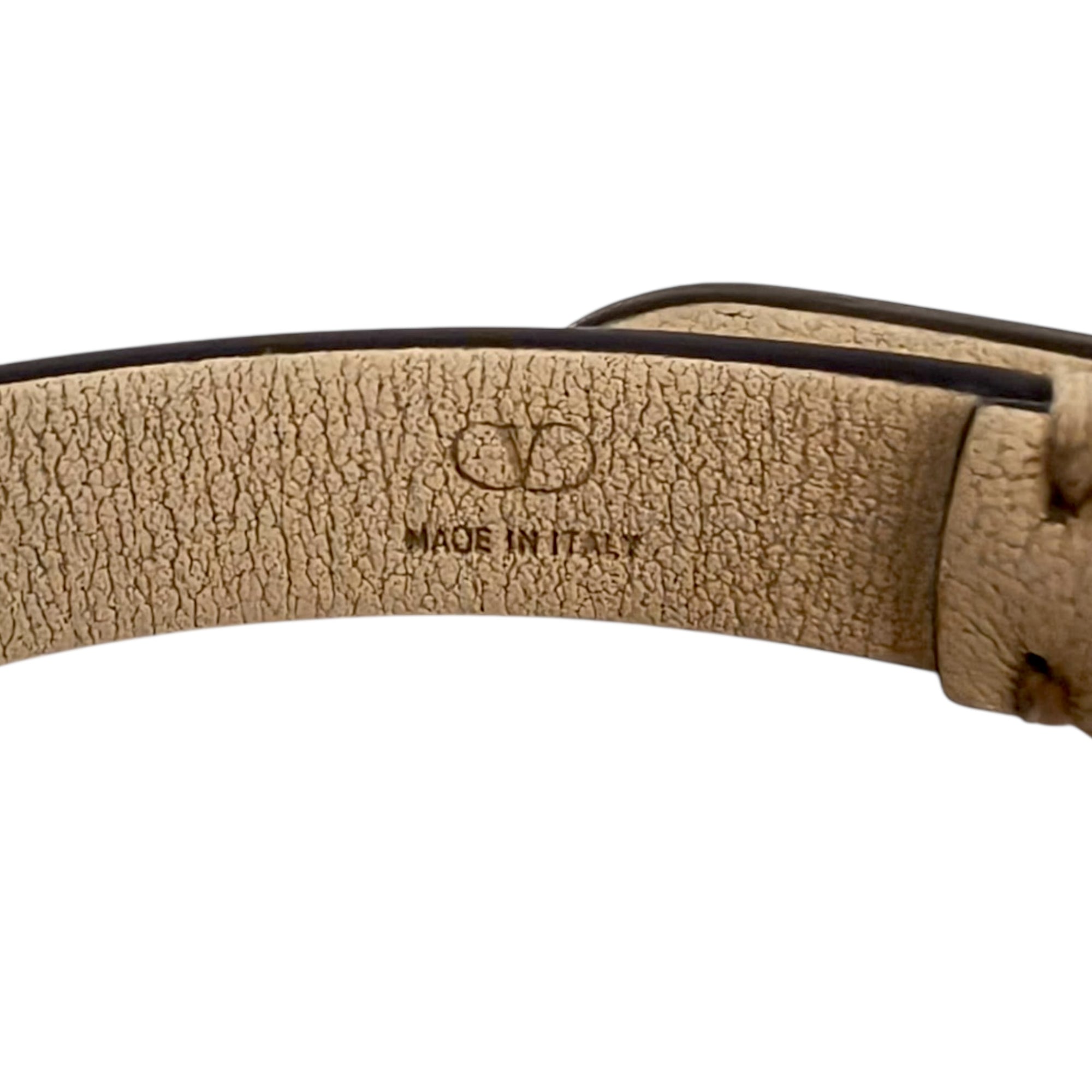 Valentino Vlogo Leather Gold Tone Bracelet