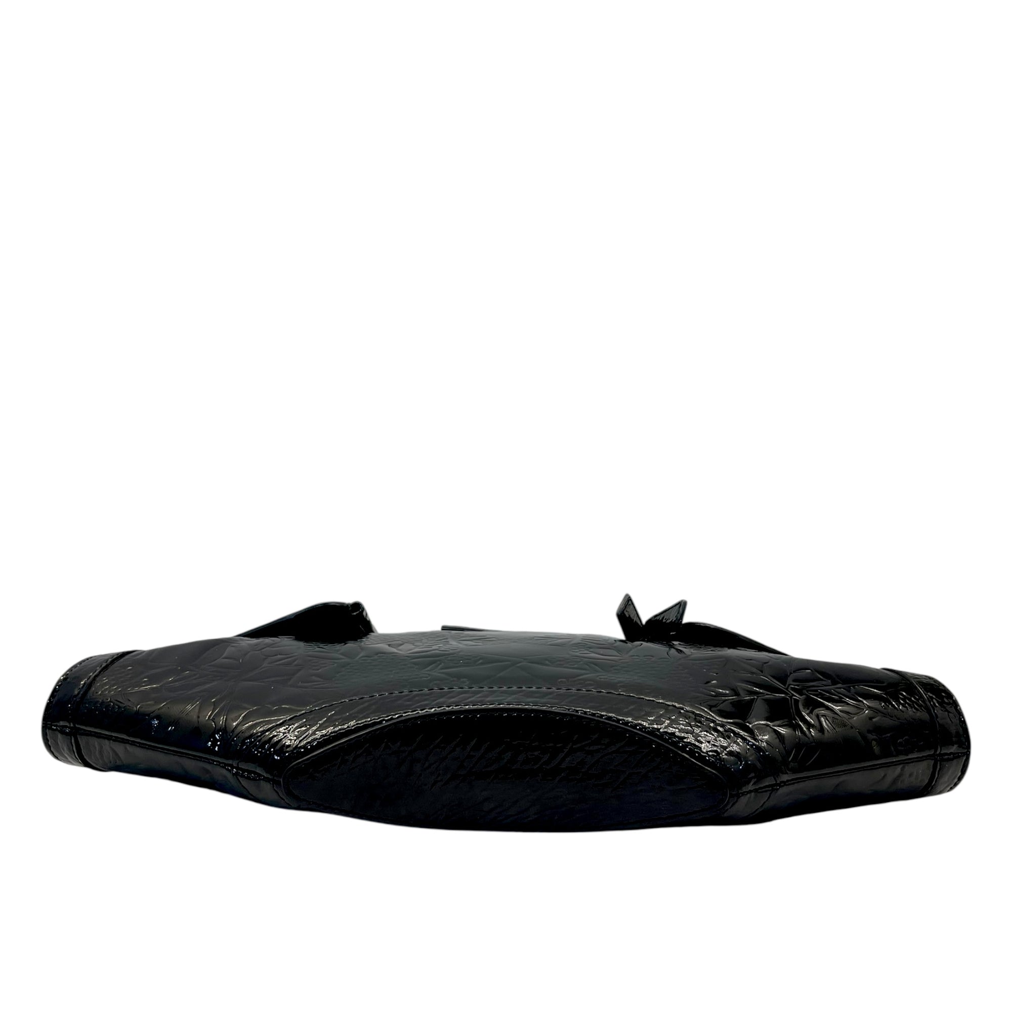 Alexander McQueen Black Croc Embossed Patent Leather