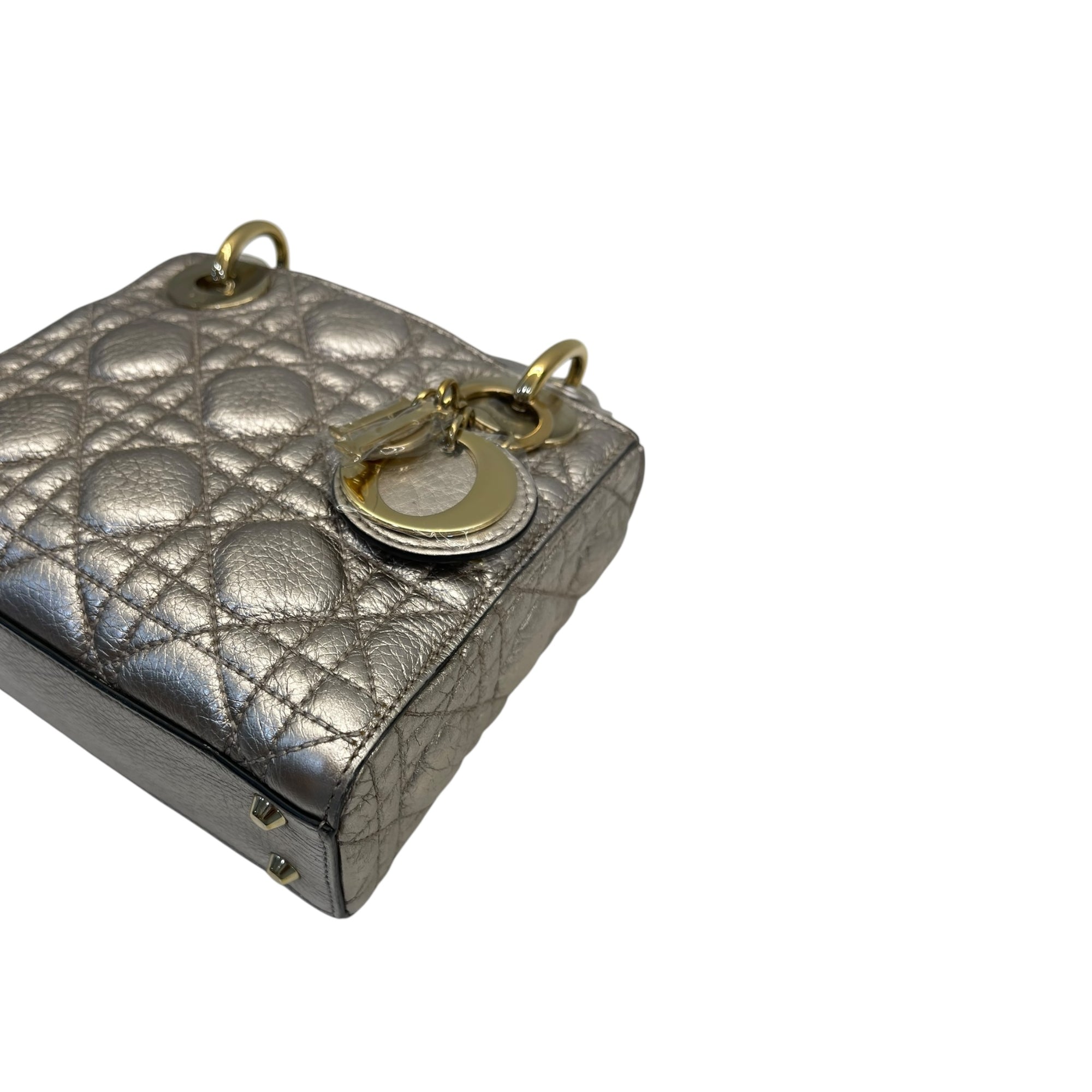 Christian Dior Mini Lady Dior Metallic Cannage Bag