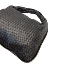 Bottega Veneta Black Intrecciato Woven Leather Maxi Veneta Hobo Bag