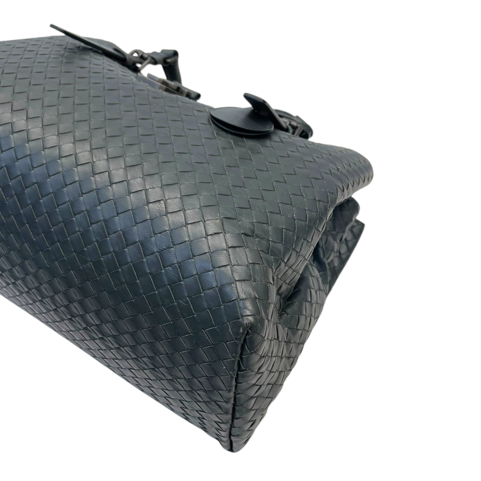Bottega Veneta Grey Intrecciato Leather Medium Roma Tote Bag