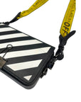 Off-White Binder Clip Diag Black/ White/ Yellow Leather Crossbody Bag