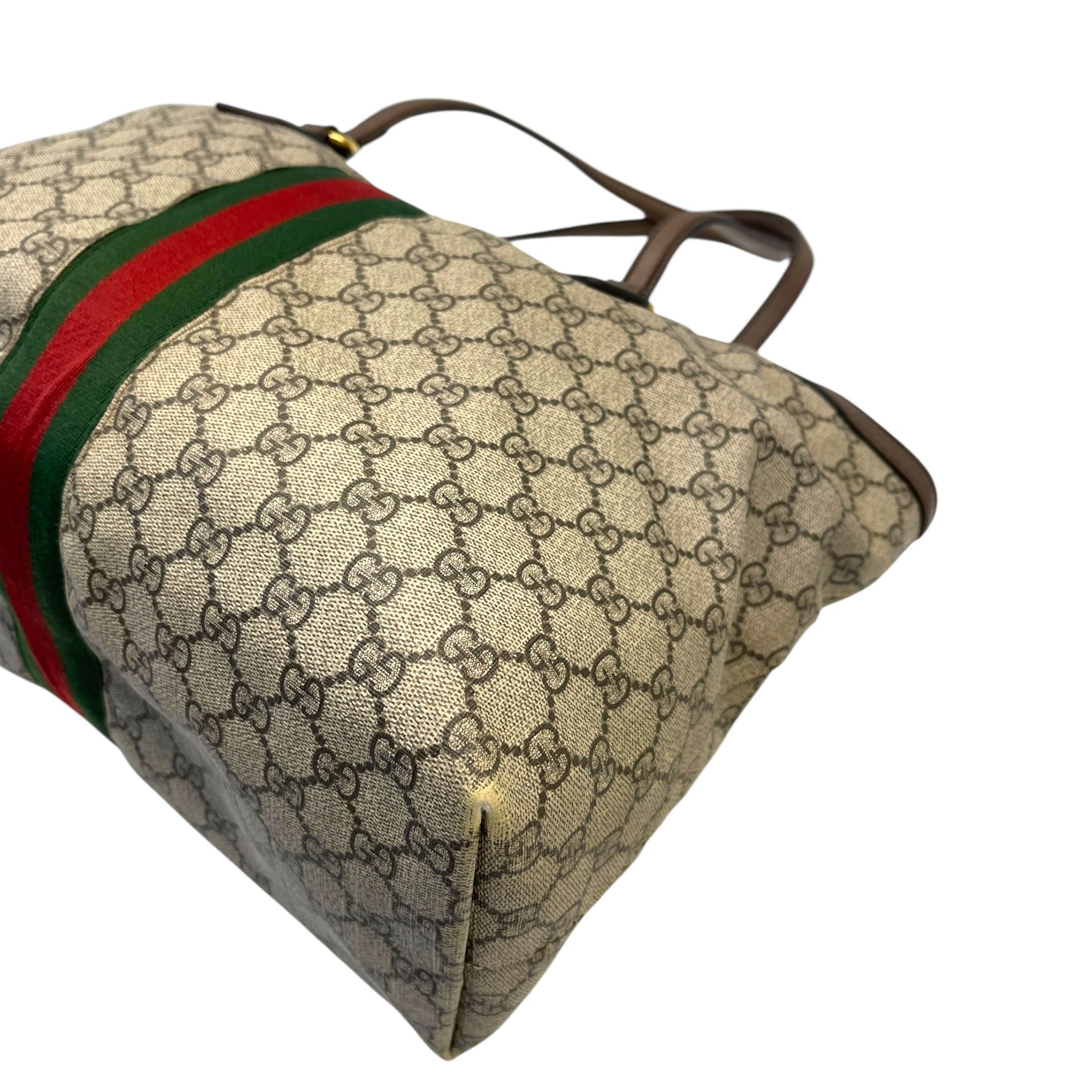 Gucci GG Supreme Ophidia Canvas and Leather Medium Tote Bag