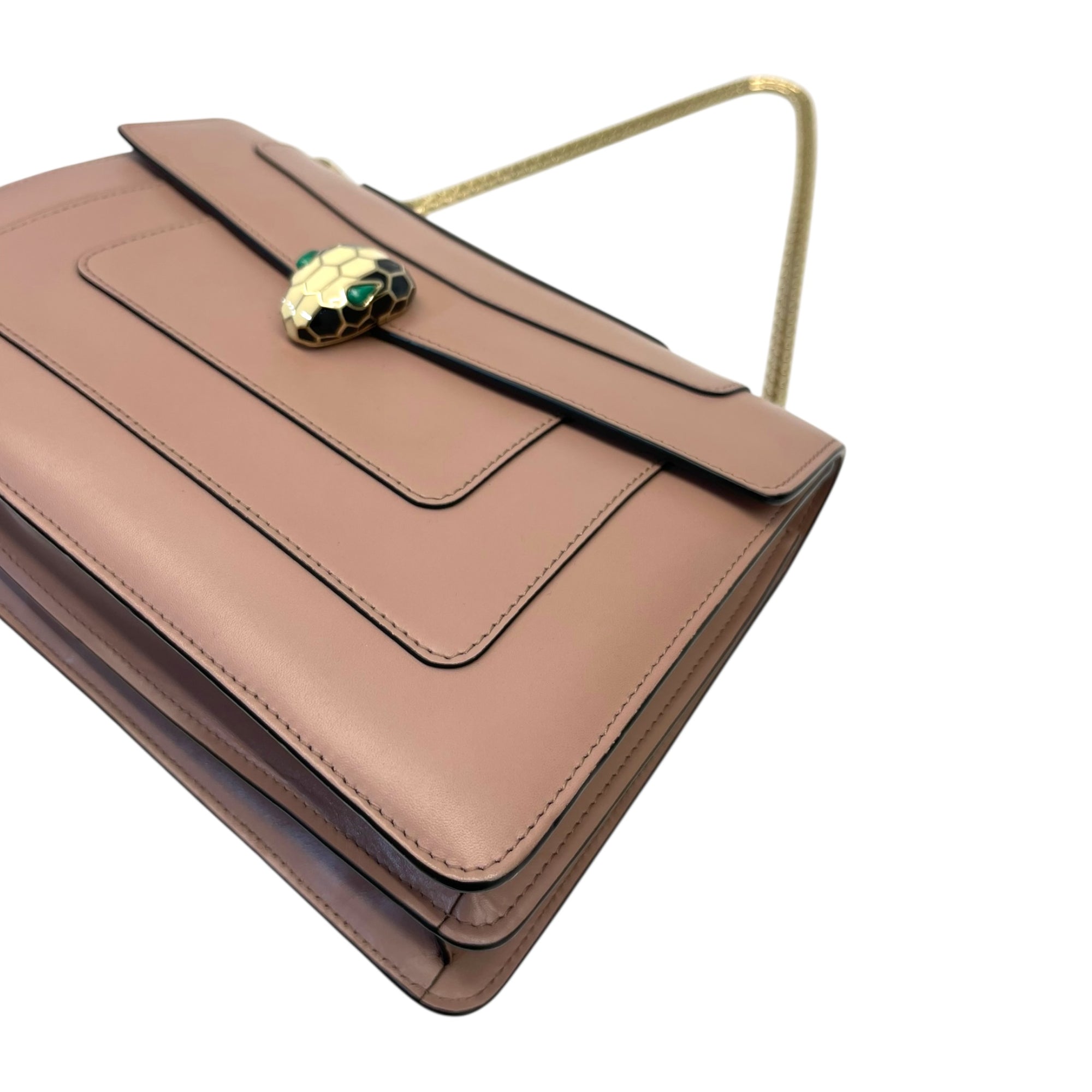 Bvlgari Old Rose Leather Medium Serpenti Forever Shoulder Bag