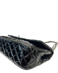 Chanel Black Quilted Patent Leather Large Classic Double Flap Bag