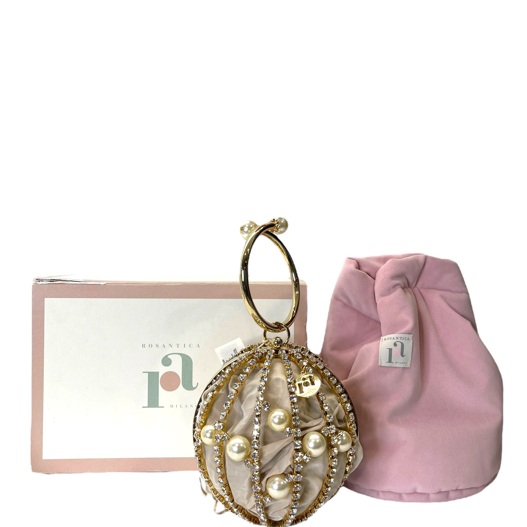 Rosantica Chloe Crystal Pearl Wristlet