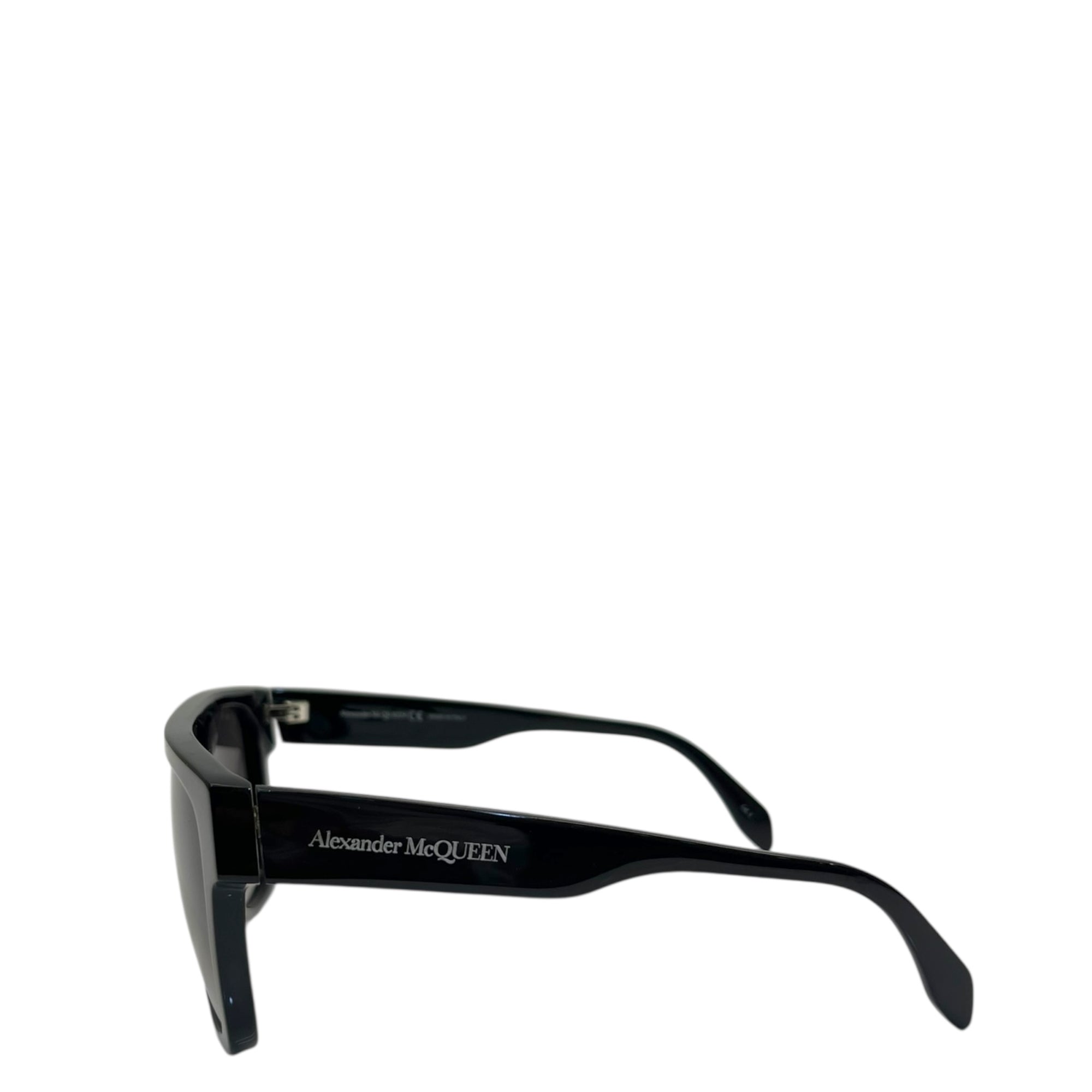 Alexander McQueen Rectangular Sunglasses in Black/Smoke