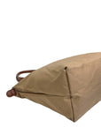Longchamp Beige/Brown Nylon and Leather medium Le Pliage Tote Bag