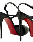 Christian Louboutin Black Croc Embossed Sandals EU 37.5