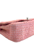 Chanel Classic Double Flap Pink Tweed Shoulder Bag
