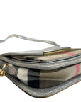 Burberry Nova Check Fabric/Silver Leather Crossbody Bag