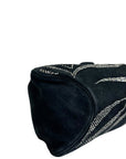 Judith Leiber Embellished Black Suede Shoulder Bag