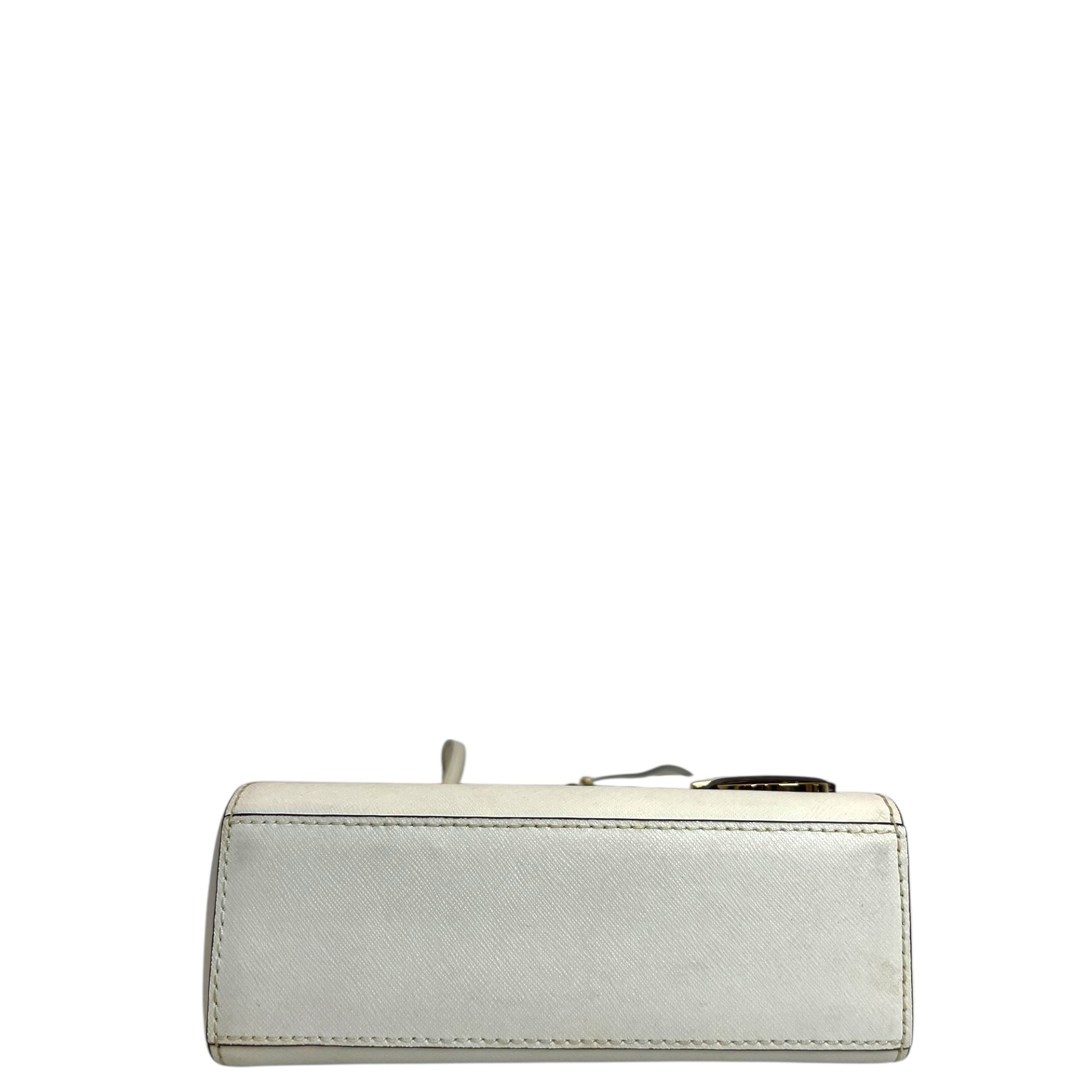 Michael Kors Ava Small White Leather Top Handle Bag