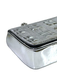 Burberry Small Lola Flap Bag Metallic Silver Quilted Patent Leather