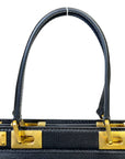 Valentino Garavani Rockstud Alcove Shoulder Bag Black Leather