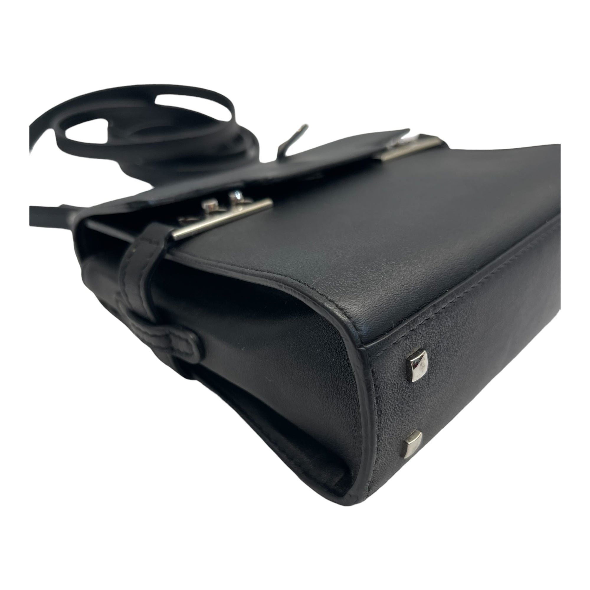 Delvaux Black Leather Tempete PM Top Handle Bag