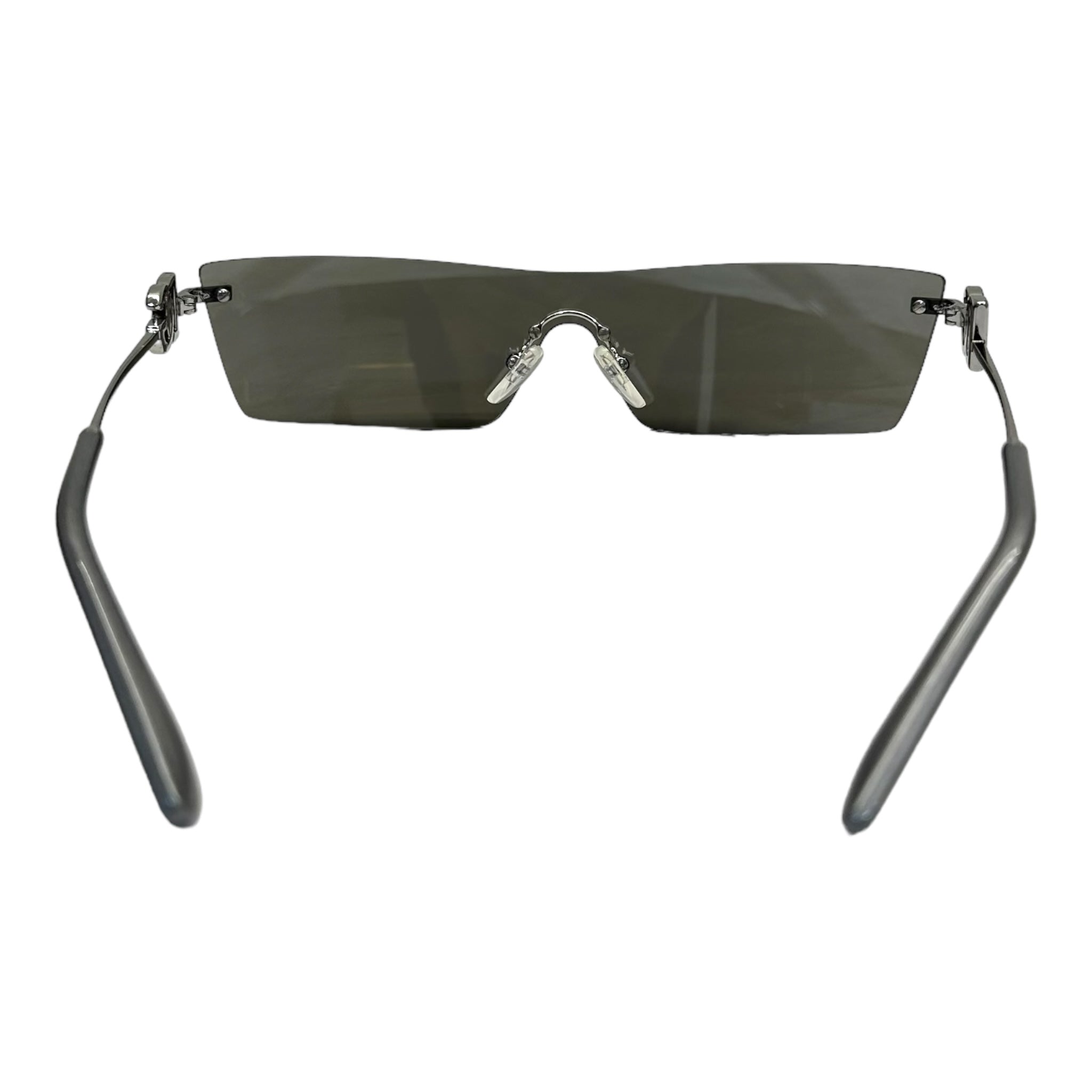 Dolce Gabbana Silver Mirror Shield Sunglasses