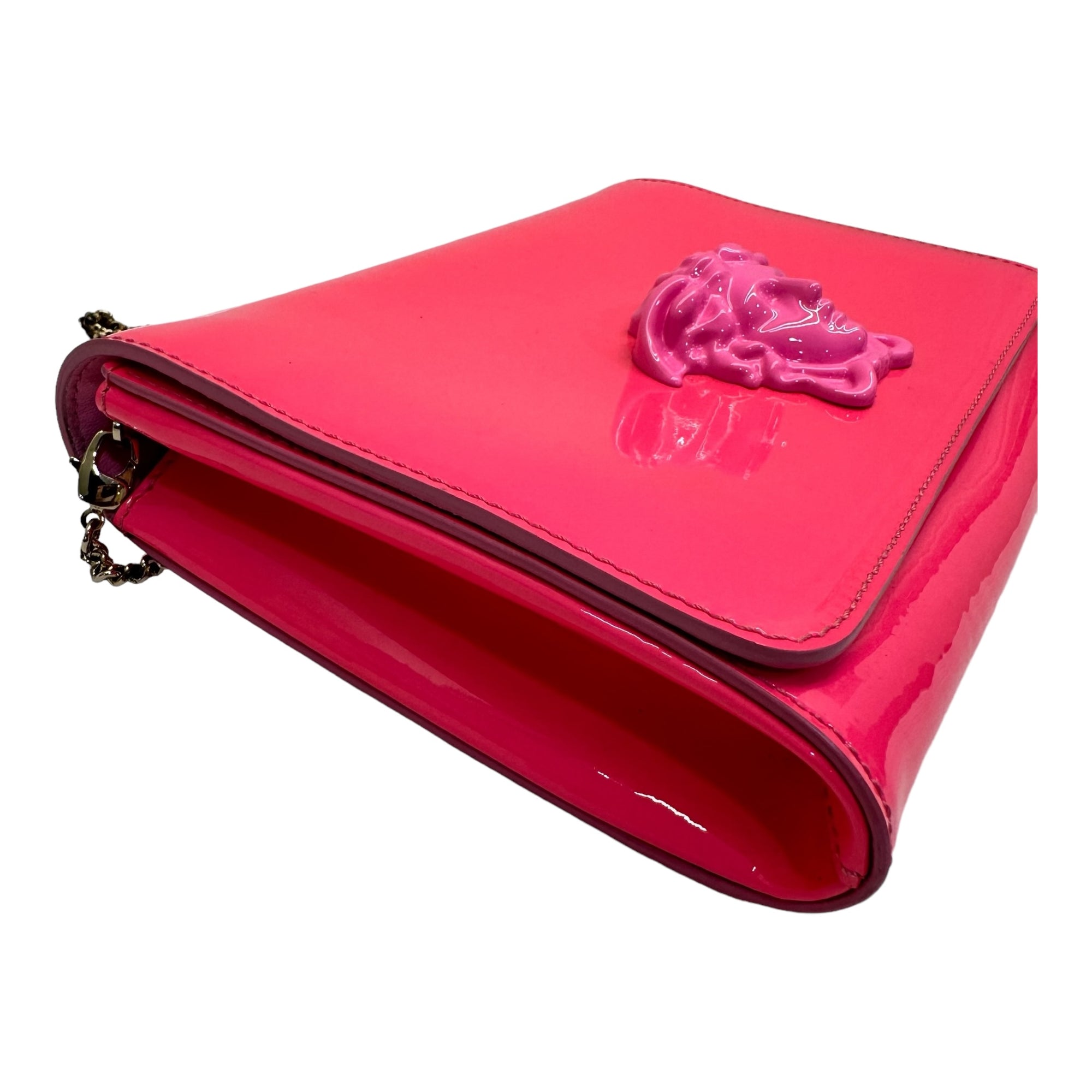 Versace Patent Palazzo Medusa Chain Evening Bag