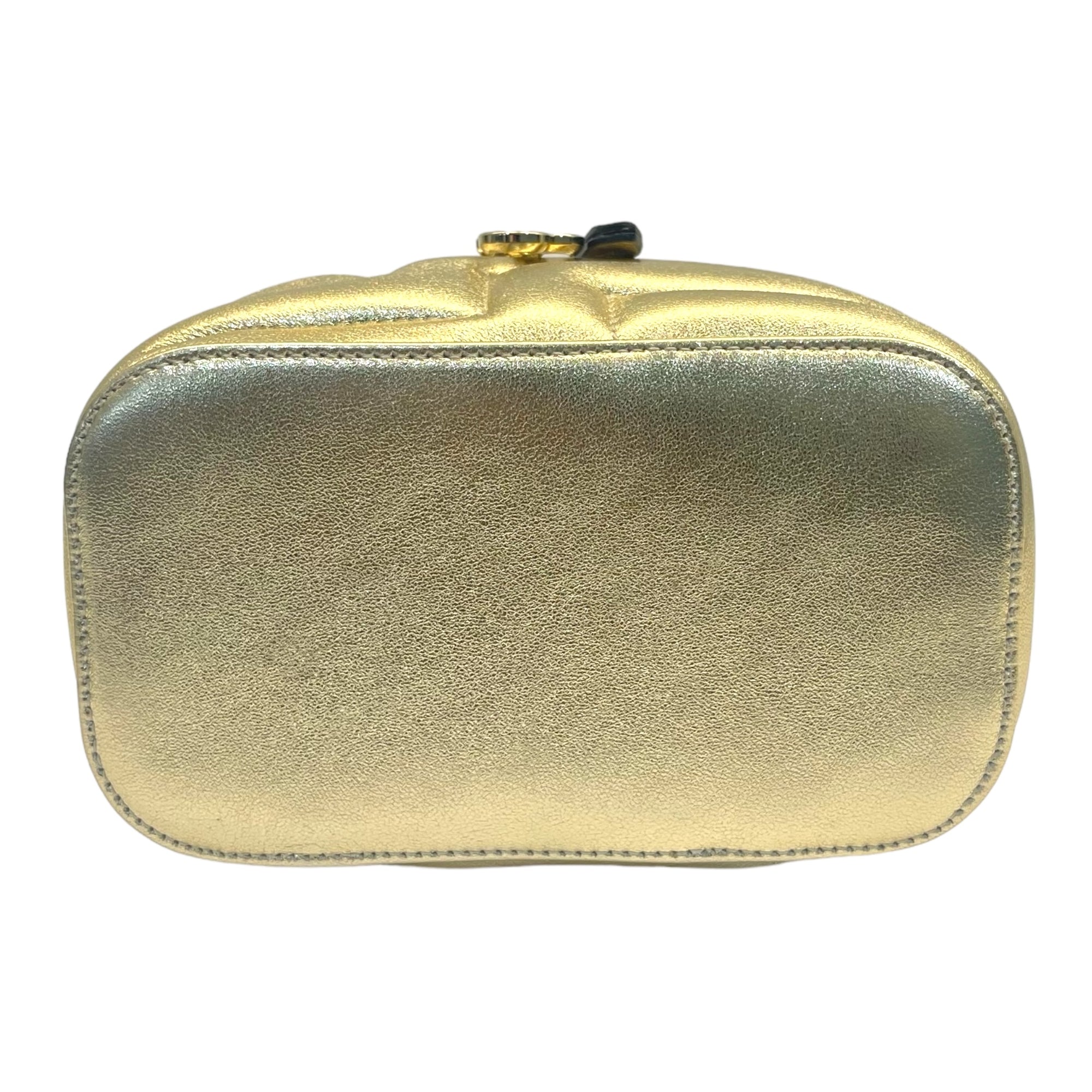 Jimmy Choo Gold Quilted Nappa Leather Vanity Case