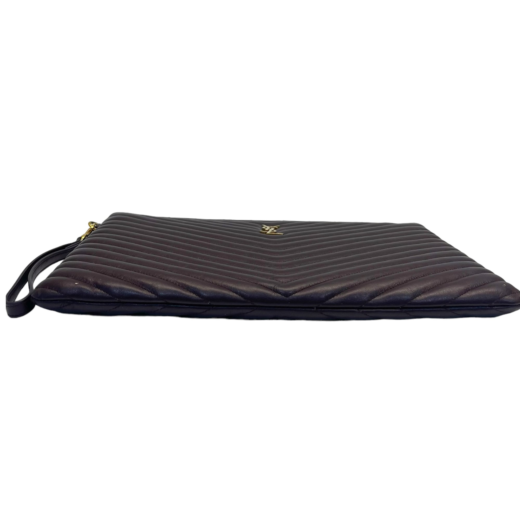 Yves Saint Laurent Burgundy Matelasse Leather document Holder
