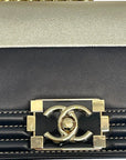 Chanel Boy Black & Metallic Gold Bi-color Small Bag