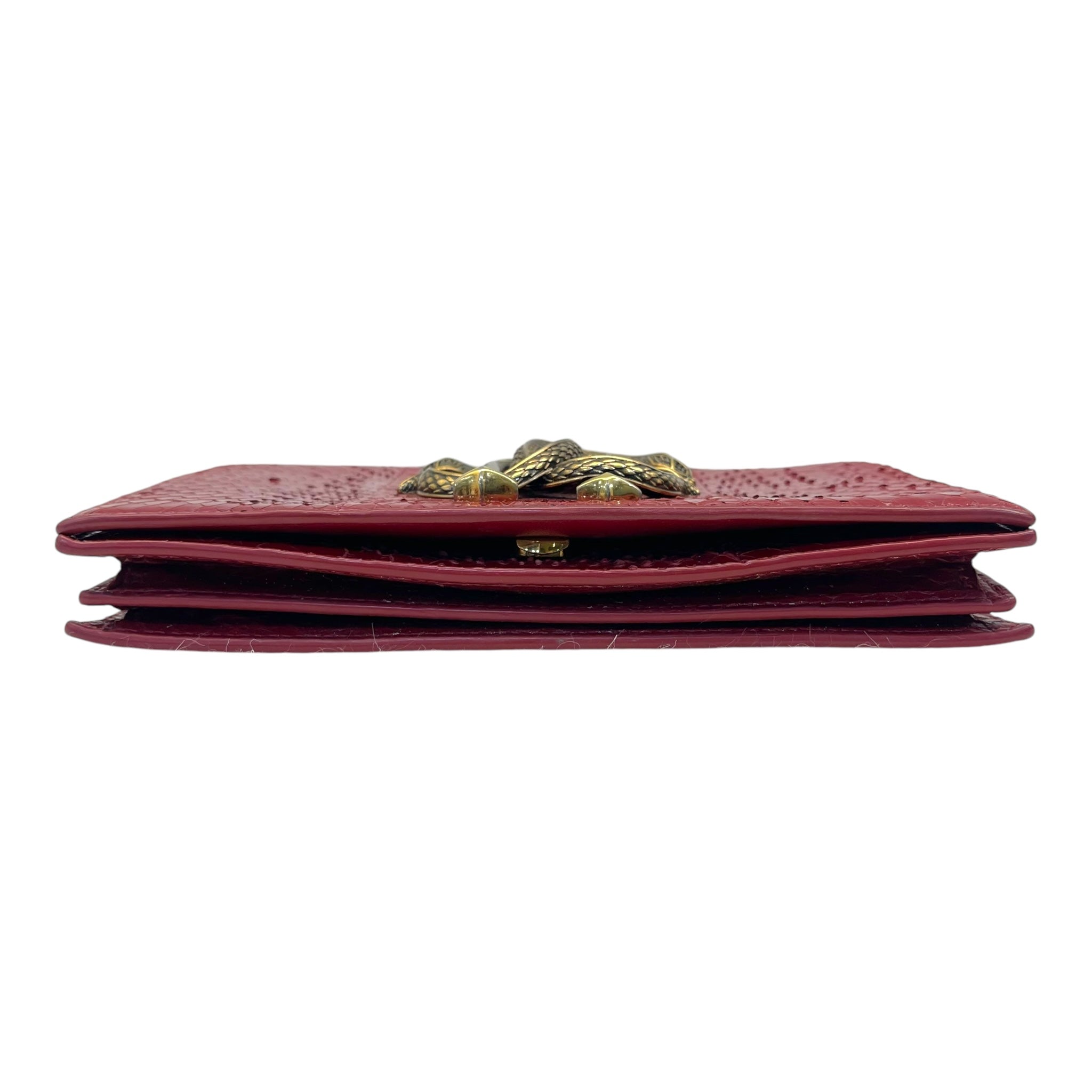 Roberto Cavalli Red Leather RC Monogram Flap Chain Bag
