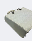 Dior White Cannage Leather Large Lady Dior Tote