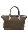Prada Beige Leather Logo Embossed Zip Tote