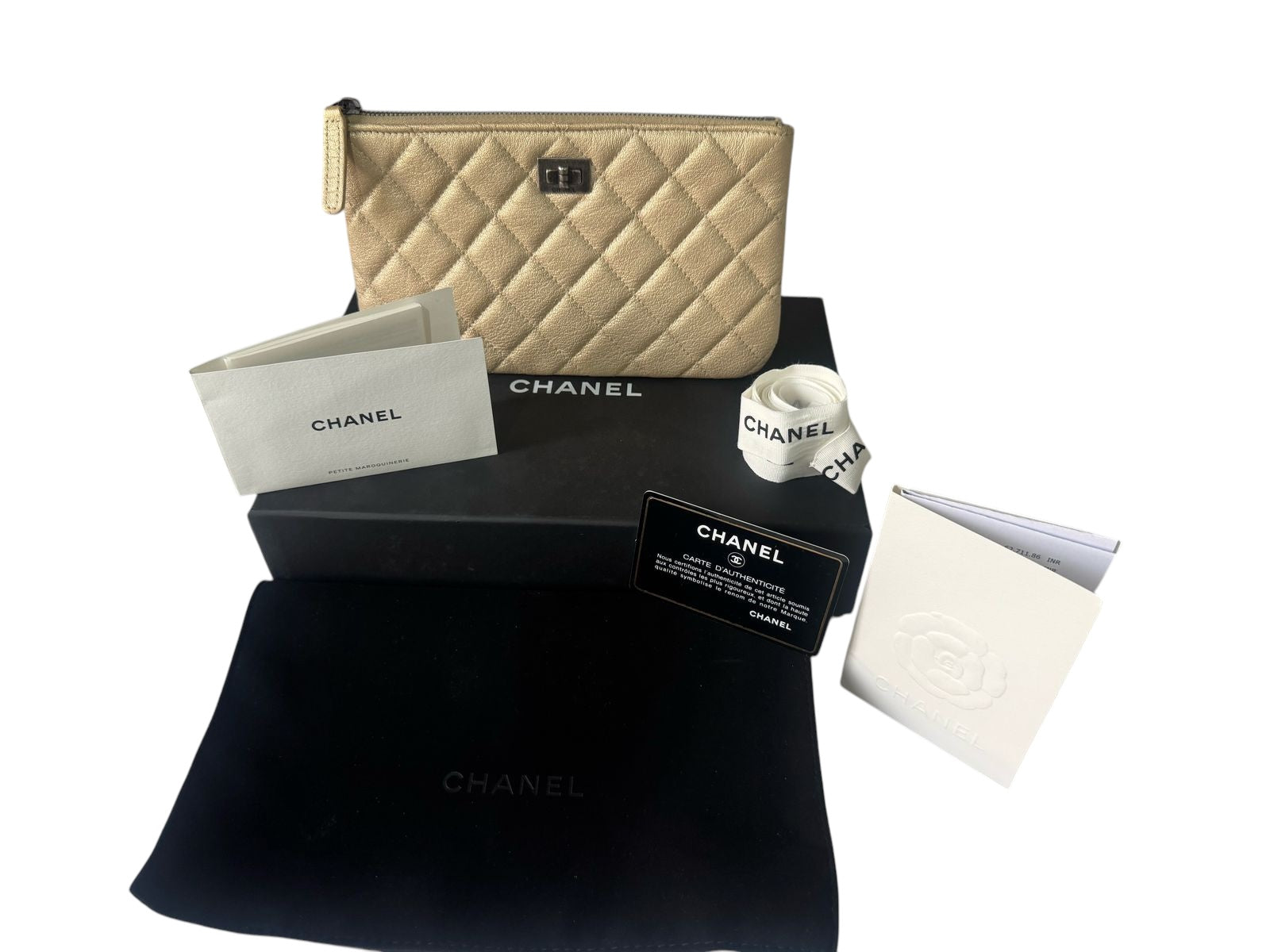 Chanel Calfskin Quilted Clutch