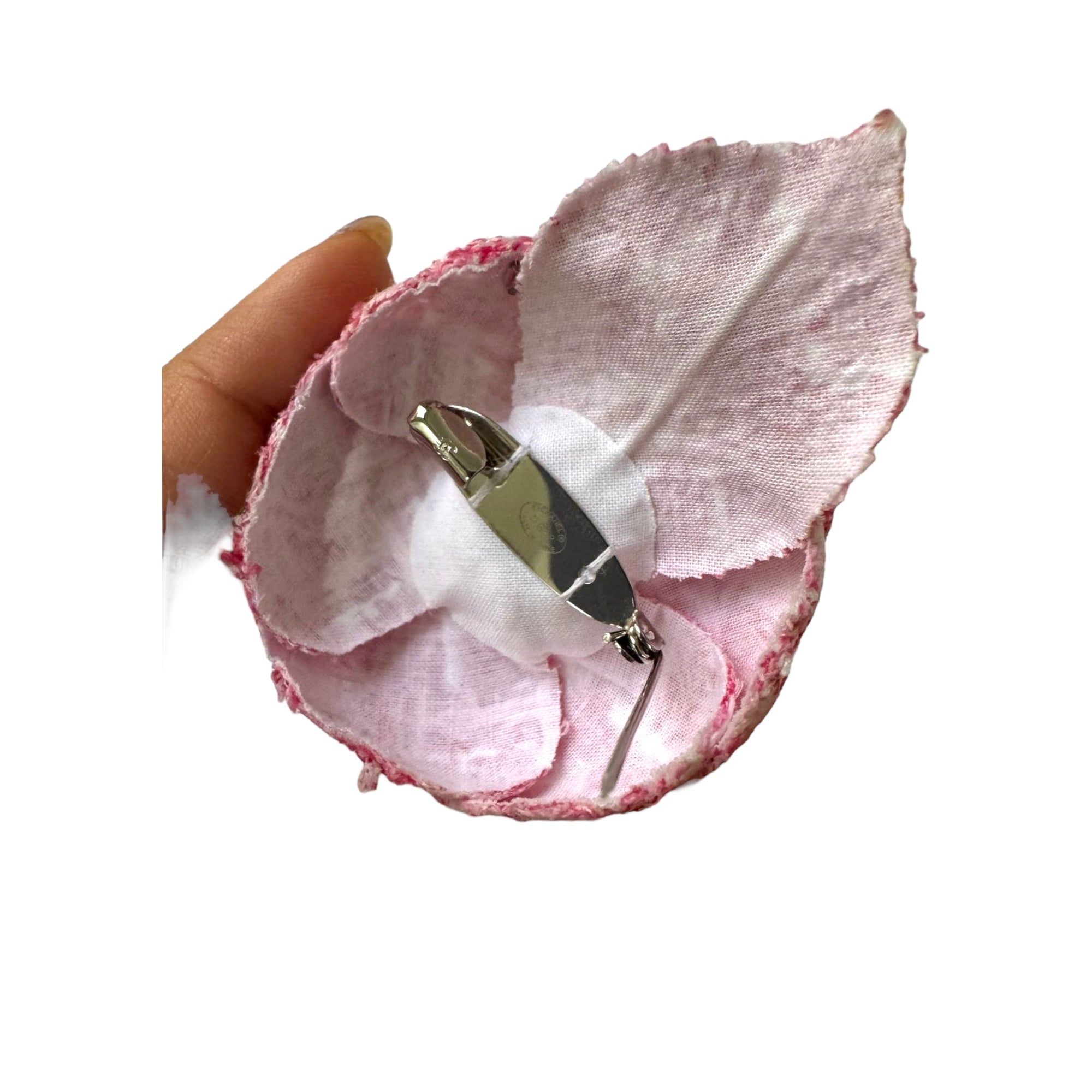 Chanel Camellia Flower Brooch in Pink Fabric