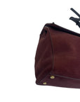 Yves Saint Laurent Burgundy/Black Suede and Leather Medium Moujik Tote Bag