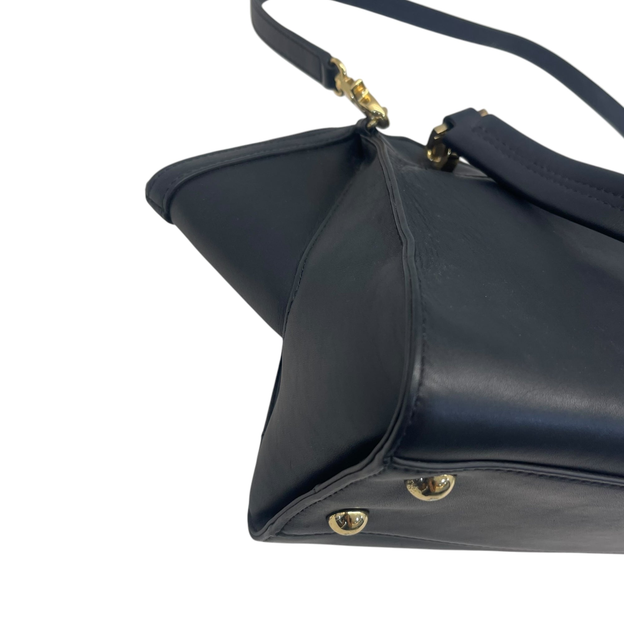 Zac Posen Black Leather Eartha Double Handle Satchel