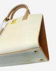 Burberry Ivory/Brown Leather and Canvas Mini Frances Tote Bag