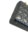 Christian Dior Lady Dior Small Metallic Grey Cannage Bag