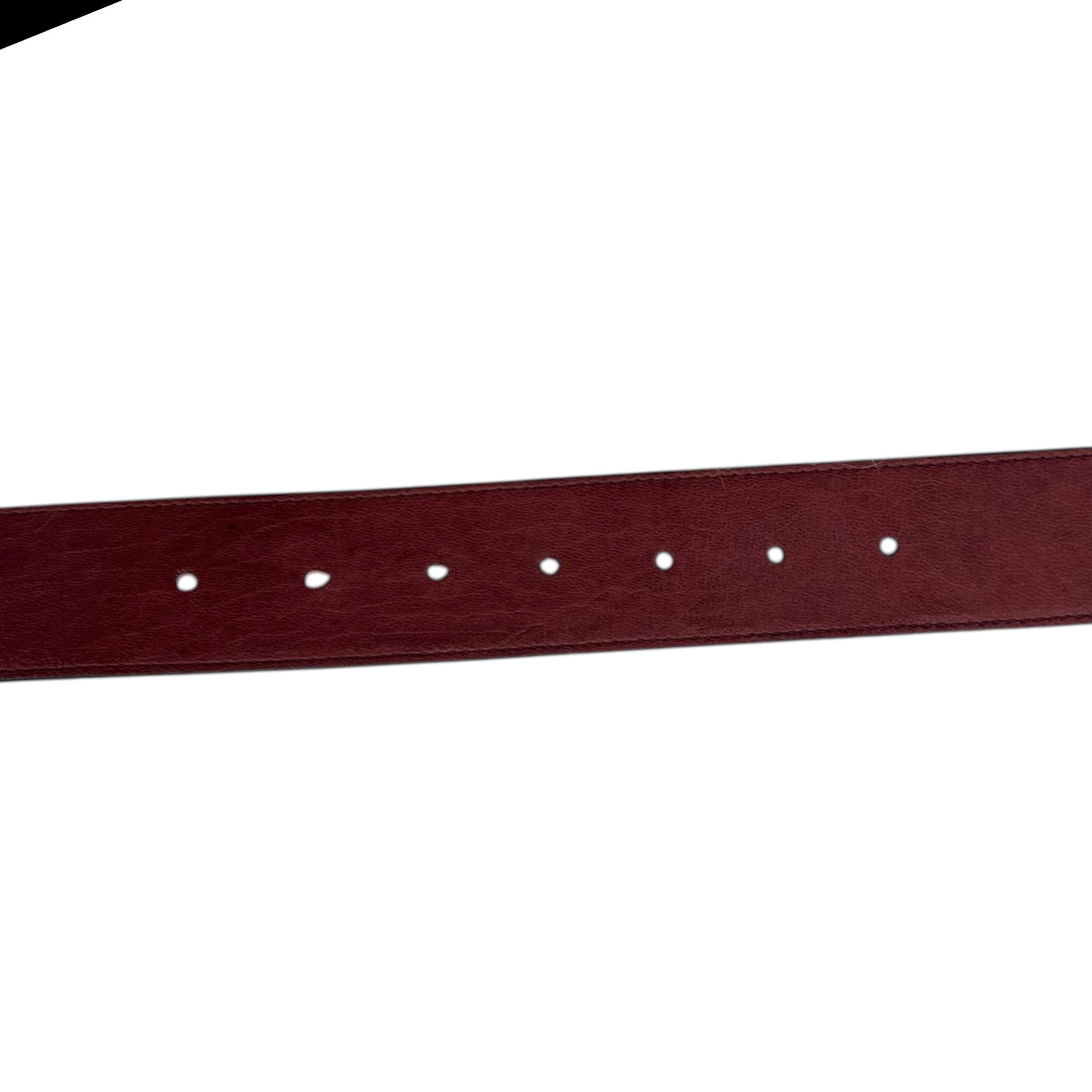 Yves Saint Laurent Belts Dark Red YSL Logo Buckle