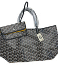 Goyard St Louis PM Tote Black Goyardine