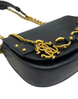 Roberto Cavalli Black Leather Crossbody Bag