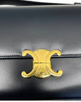 Celine Black Shiny Calf Leather Triomphe Shoulder Bag