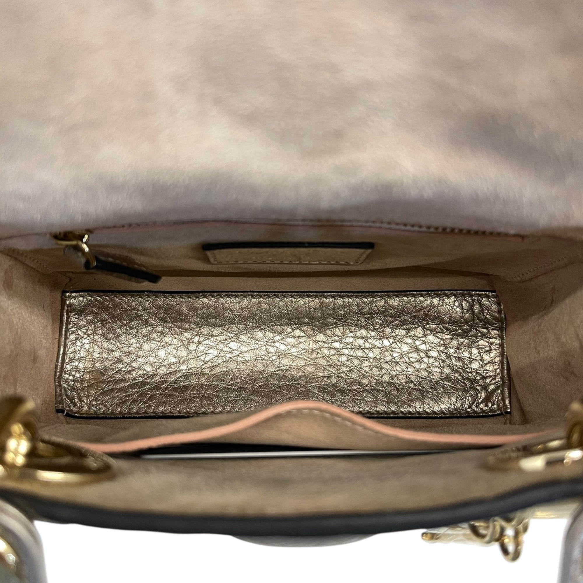 Christian Dior Mini Lady Dior Metallic Cannage Bag
