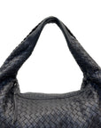 Bottega Veneta Black Intrecciato Woven Leather Maxi Veneta Hobo Bag