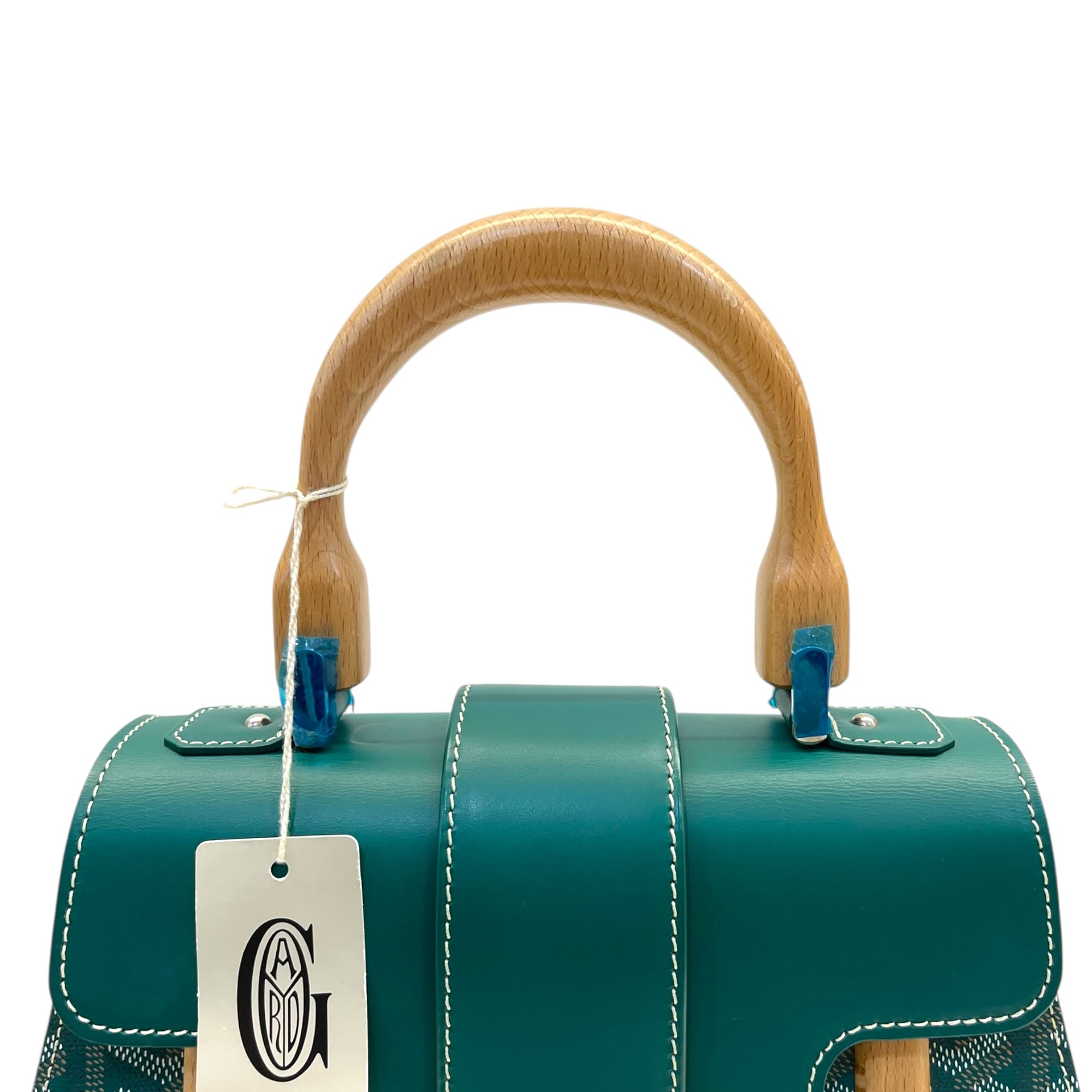 Goyard Green Coated Canvas and Leather PM Saigon Top Handle Bag