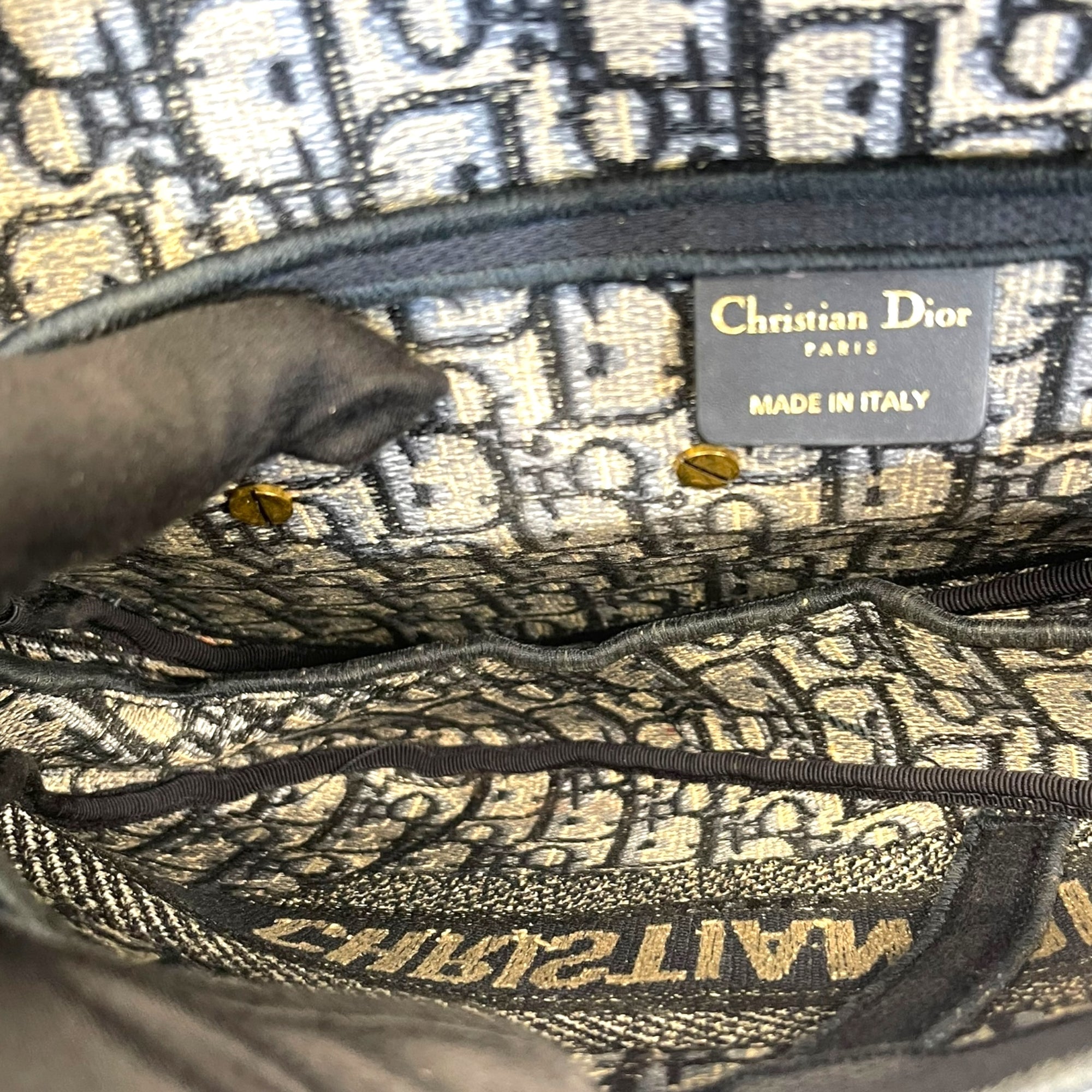 Christian Dior Saddle Bag Dior Oblique Embroidery