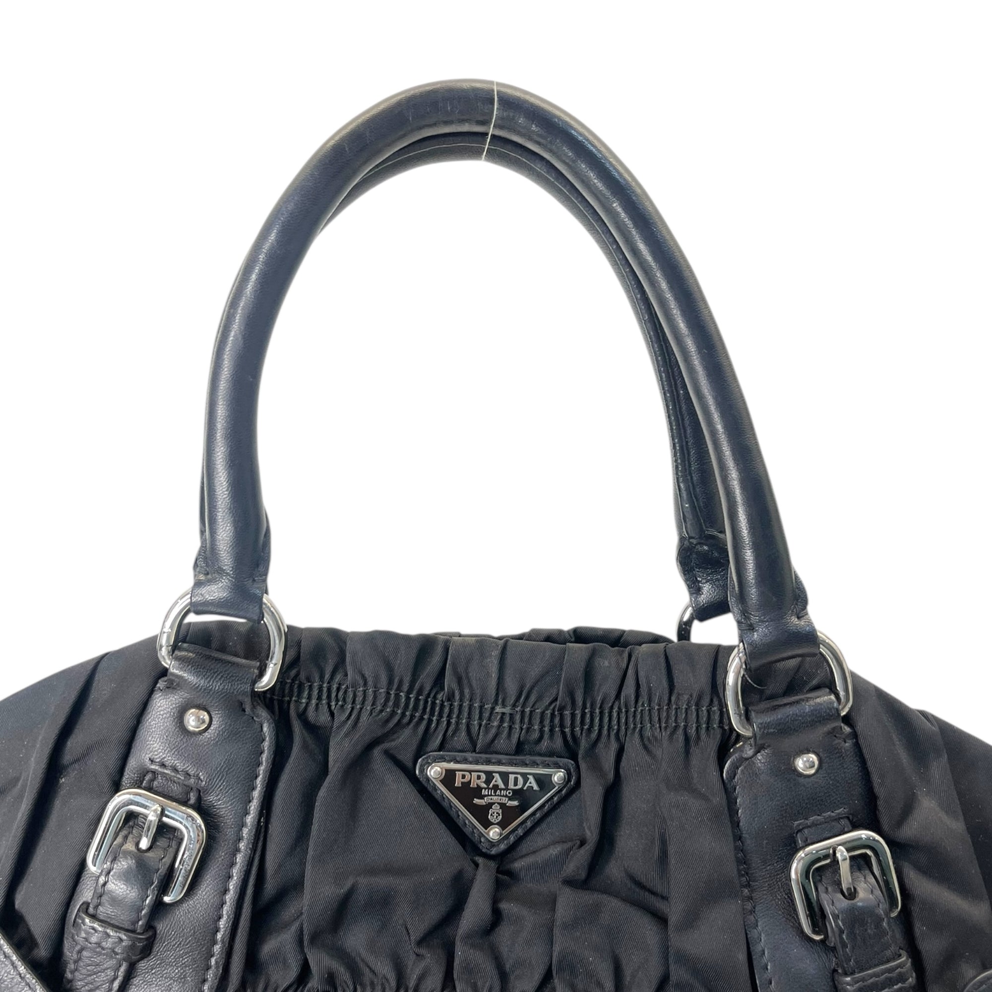 Prada Black Tessuto Gaufre Nylon Shoulder Bag